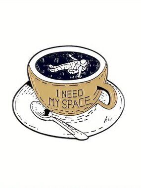 "I NEED MY SPACE" OIL DRIPPED ENAMEL PIN LAPEL PIN BROOCH NWT